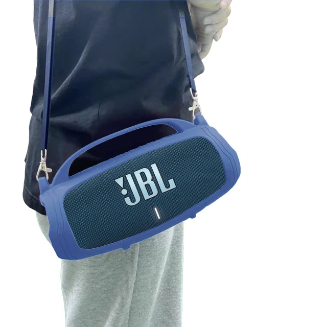 Alt view image 3 of 6 - Silicone Cover Case for JBL Charge 5 Portable Bluetooth Speaker Protective Skin Holder for JBL Charge 5 Speaker Accessories, NOT Fit Wi-Fi Version (Blue Case)
