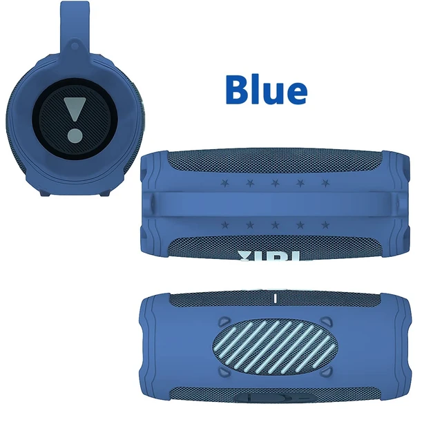 Alt view image 4 of 6 - Silicone Cover Case for JBL Charge 5 Portable Bluetooth Speaker Protective Skin Holder for JBL Charge 5 Speaker Accessories, NOT Fit Wi-Fi Version (Blue Case)