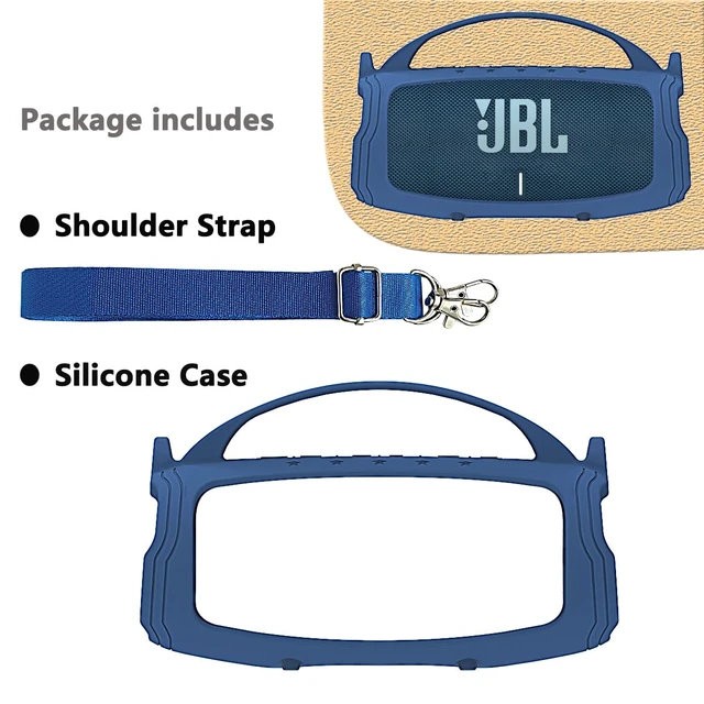 Alt view image 2 of 6 - Silicone Cover Case for JBL Charge 5 Portable Bluetooth Speaker Protective Skin Holder for JBL Charge 5 Speaker Accessories, NOT Fit Wi-Fi Version (Blue Case)