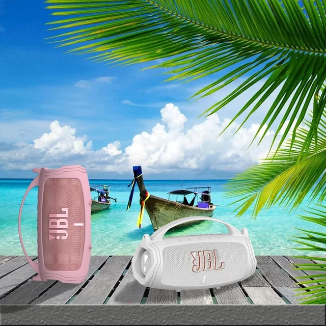 Alt view image 6 of 6 - Silicone Cover Case for JBL Charge 5 Portable Bluetooth Speaker Protective Skin Holder for JBL Charge 5 Speaker Accessories, NOT Fit Wi-Fi Version (White Case)