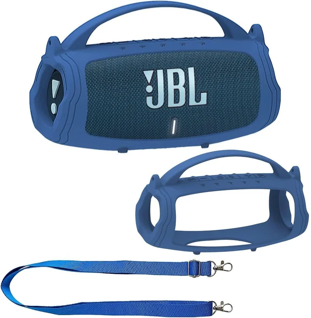 Main image of Silicone Cover Case for JBL Charge 5 Portable Bluetooth Speaker Protective Skin Holder for JBL Charge 5 Speaker Accessories, NOT Fit Wi-Fi Version (Blue Case)