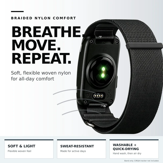 Alt view image 3 of 6 - Braided Nylon Band Compatible with Garmin CIRQA Smart Band Breathable Sport Loop Replacement Strap with Hook-and-Loop Closure, Quick Release for Men and Women