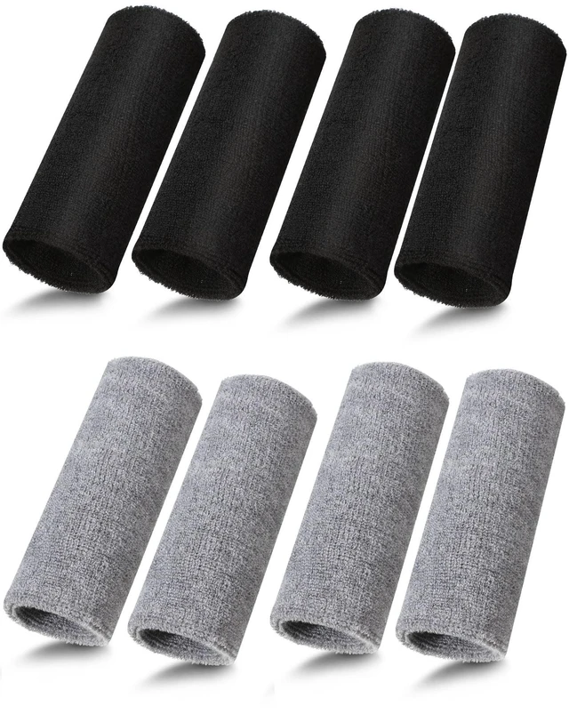 Main image of 8 Pieces 6 Inch Wrist Sweatband Sports Wristbands Tennis Elastic Athletic Wristband for Men Women, Wide Wrist Protection Band, Long Size for Basketball Running