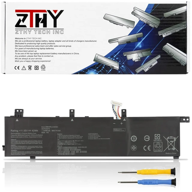 Main image of C31N1843 Laptop Battery Replacement for ASUS VivoBook S14 S432FA S432FL Vivobook S15 S532 S532FA S532FL X432FA X432FL X432FLC X532FA X532FL X532FLC S432FA-EB008T S532FA-DH55 S532FA-DB55 42Wh