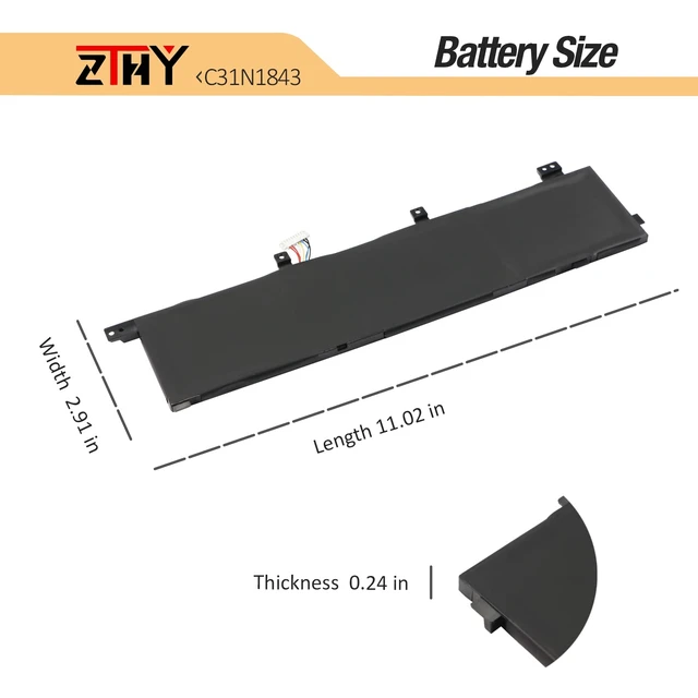 Alt view image 7 of 7 - C31N1843 Laptop Battery Replacement for ASUS VivoBook S14 S432FA S432FL Vivobook S15 S532 S532FA S532FL X432FA X432FL X432FLC X532FA X532FL X532FLC S432FA-EB008T S532FA-DH55 S532FA-DB55 42Wh