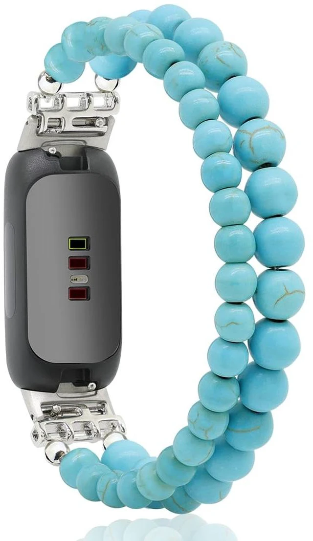 Main image of Bracelets Compatible with Fitbit Inspire 3 Bands for Women Beaded Wristband Adjustable Gemstone Replacement Straps