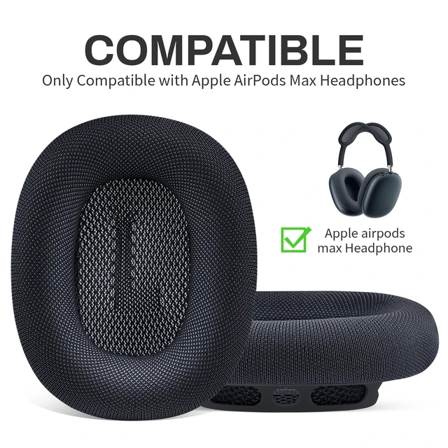 Alt view image 2 of 7 - Replacement Ear Cushions for Apple AirPod Max Upgraded Memory Foam Pad with Durable Fabric,Sound Insulation and Noise Reduction,Strong Magnetic Fit,Sweat-Resistant,Breathable Comfor(Midnight)