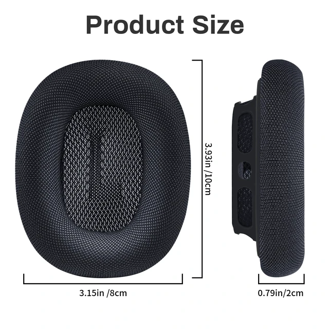 Alt view image 7 of 7 - Replacement Ear Cushions for Apple AirPod Max Upgraded Memory Foam Pad with Durable Fabric,Sound Insulation and Noise Reduction,Strong Magnetic Fit,Sweat-Resistant,Breathable Comfor(Midnight)