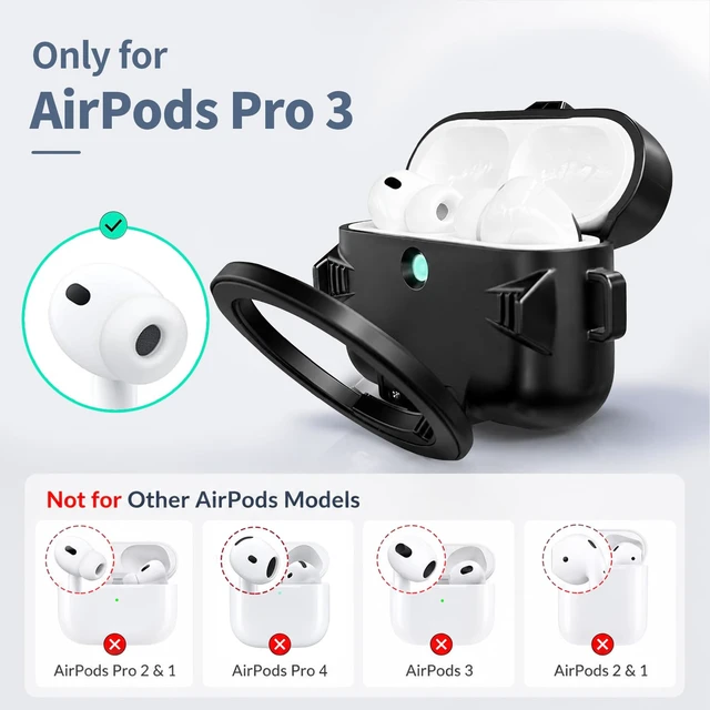 Alt view image 6 of 7 - CatchPod for AirPods Pro 3 Case (2025) with Secure Lock (Black), Phone Stand Design,Compatible with MagSafe, Powerful Drop Protection