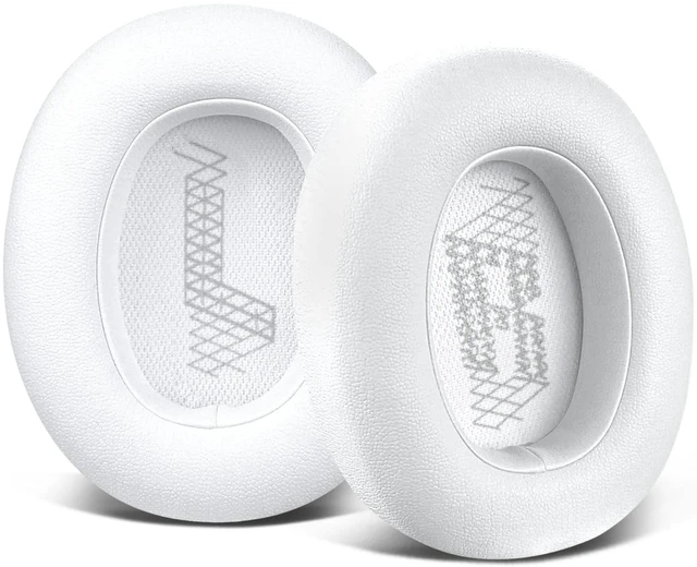 Main image of Replacement Ear Pads for JBL E65BTNC/Live 650BTNC/Live 770NC/Live 660NC/Duet NC Over-Ear Headphones, Earpads Cushions with Softer Leather, Noise Isolation Foam - White