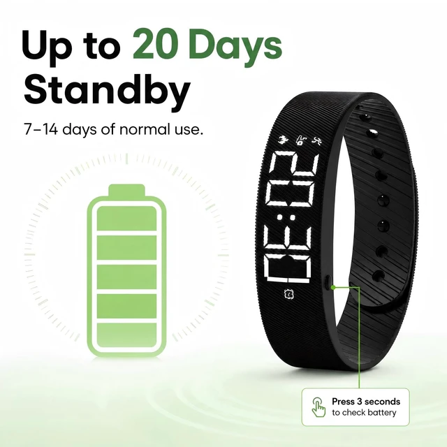 Alt view image 6 of 7 - Vibrating Alarm Wristband for Heavy Sleepers, Magnetic Charging 3 Silent Vibration Alarms / Waterproof Reminder Watch / Ideal for Couples, Roommates, Dorms and Travel