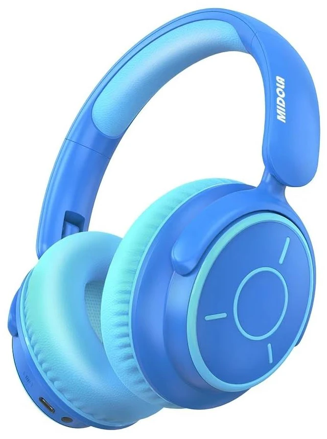 Main image of Kids Bluetooth Headphones Wireless Over-Ear,68Hrs,Volume Limit 85/94dB Blue Built-in Mic,Adjustable Headband Foldable Lightweight for Toddler School Girls Boys,Stereo Sound,Wired by Aux 3.5mm