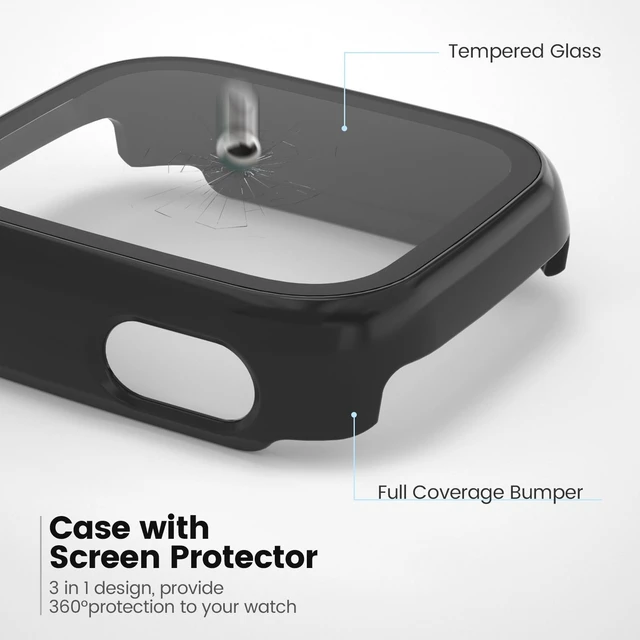 Alt view image 4 of 7 - Compatible with Cosmo JrTrack 5 Screen Protector, 2 Pack Hard PC Case with HD Clear Tempered Glass Screen Protector for Cosmo JrTrack 5 Watch for Kids Boys Girls