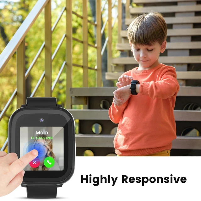 Alt view image 5 of 7 - Compatible with Cosmo JrTrack 5 Screen Protector, 2 Pack Hard PC Case with HD Clear Tempered Glass Screen Protector for Cosmo JrTrack 5 Watch for Kids Boys Girls