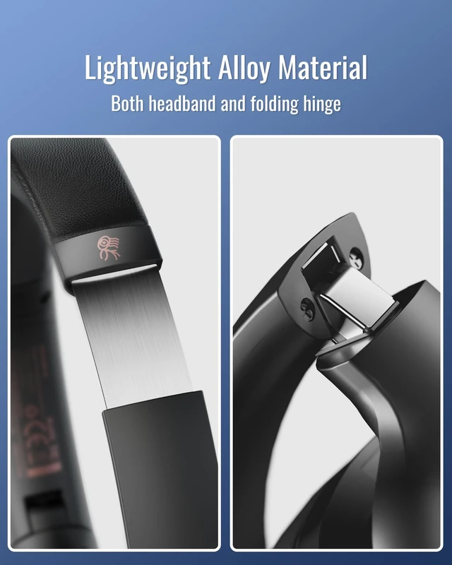 Alt view image 3 of 7 - Hybrid Active Noise Cancelling Headphones, Wireless Over Ear Bluetooth 50H Long ANC Playtime, Rotatable and Foldable, HiFi Audio Deep Bass, Customized EQ via APP, Transparency Mode