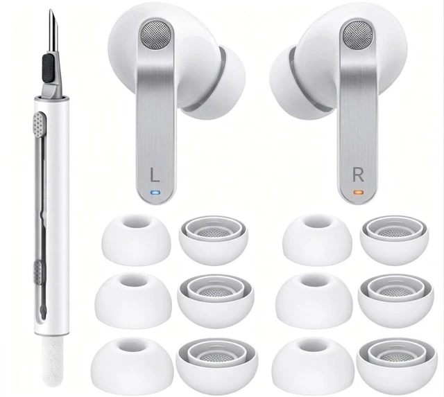 Main image of 6 Pairs for Samsung Galaxy Buds 4 Pro/Galaxy Buds 3 Pro Ear Tips Soft Silicone Fit in Case Replacement Tips for Galaxy Buds 4 Pro/3 Pro - White