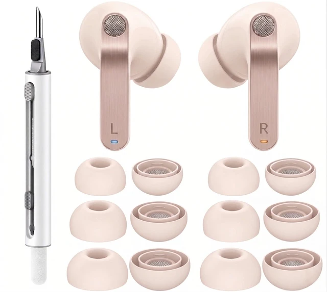 Main image of 6 Pairs for Samsung Galaxy Buds 4 Pro/Galaxy Buds 3 Pro Ear Tips Soft Silicone Fit in Case Replacement Tips for Galaxy Buds 4 Pro/3 Pro - Pink Gold