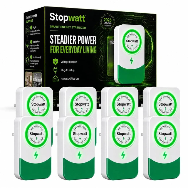 Main image of Stopwatt 8Pack Plug-in Voltage Protector for Home Appliance, Electricity Saving Box, Surge Protection & Brownout Protection Device, Household Electronics Safe Guard