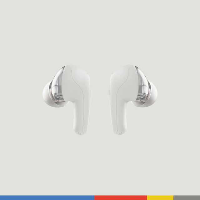 Alt view image 3 of 6 - Rail Wireless In-Ear Bluetooth Earbuds - Bone/Orange Bluetooth Headphones, Noise Isolating Fit, 42 Hours Battery, IP55 Sweat and Water Resistant, Microphone for iPhone Android