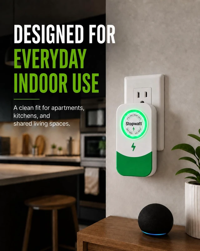 Alt view image 4 of 7 - Stopwatt 4 Pack Plug-in Voltage Protector for Home Appliance, Electricity Saving Box, Surge Protection & Brownout Protection Device, Household Electronics Safe Guard, Green-L