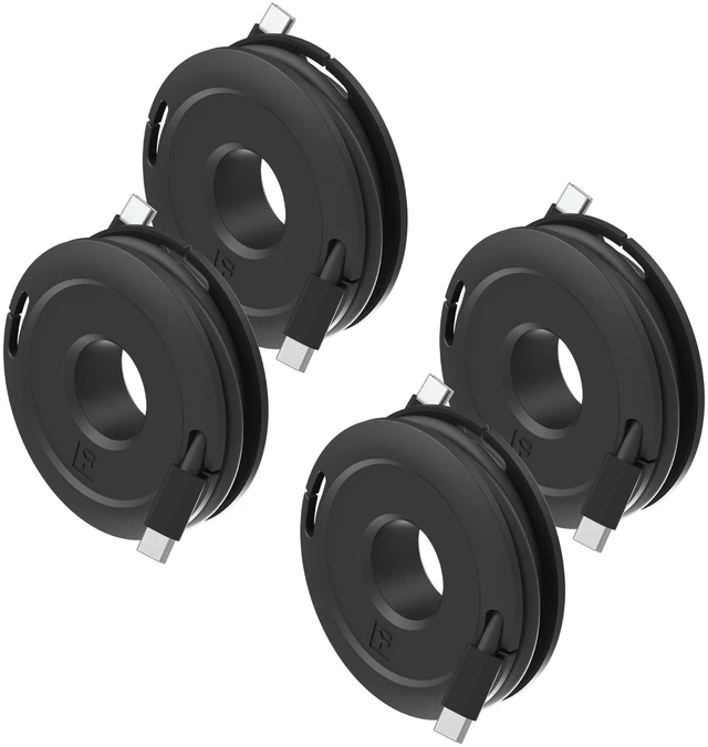 Main image of Side Winder Mini and Max Headphone, Earbud and Charging Cable Winder and Organizer Perfect for Wrapping Earbuds and Cords for Travel and Organization 4-Pack (Black, Max)