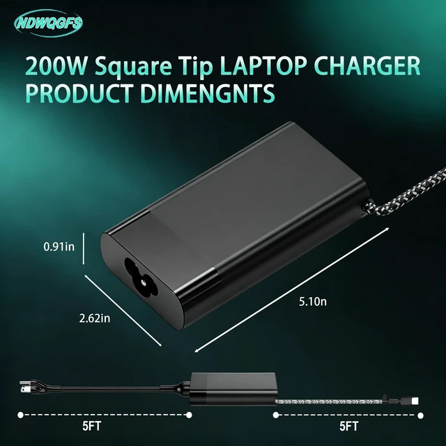 Alt view image 4 of 6 - 90W USB C Laptop Charger Compatible with HP Spectre x360 Pavilion 15 17 EliteBook 1040 G4 HP 904082-003 904144-850 L45440-003 Fast Charging Type C Laptop Power Adapter