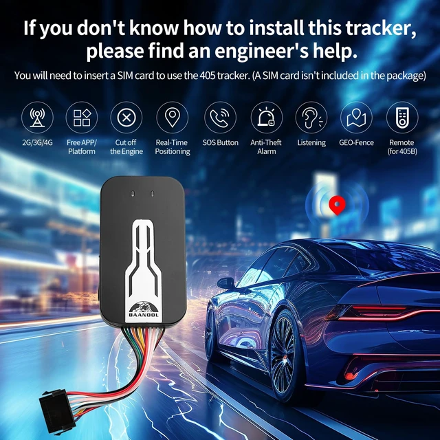 Alt view image 4 of 6 - BN-405A Car GPS Tracker No Monthly Fee Smart GPS Tracker for Vehicles No Subscription Cut Off The Engine Remotely Smart Truck Motorcycle Locator (BN-405A 2G/3G/4G)