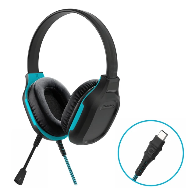 Alt view image 2 of 7 - DropTech On-Ear Wired Headphones w/Mic USB-C (1, Count, 1) Braided chew-proof cord, twistable break-resistant headband, and safe 75-110dB sound built to survive daily classroom use