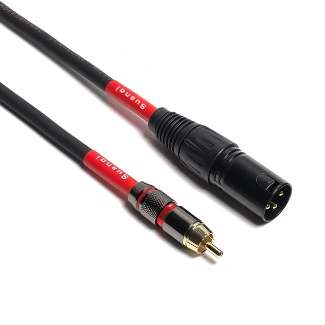 Alt view image 3 of 6 - WJSTN RCA to XLR Cable, XLR Male to RCA Male Cable, HiFi Audio Cable, 4N OFC 20AWG Shielded Twisted Pair Oxygen-Free Copper Braid Conductors, 2Pack (6Feet)