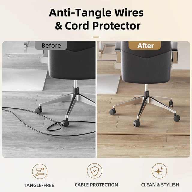 Alt view image 6 of 7 - 5ft Self-Adhesive Floor Cord Cover, 1.2''W Cord Hider, Lightwood Cord Covers for Wires on Floor, Cord Protector, Soft PVC, Anti-Trip, Cuttable, 0.39in Low Profile, For Home Office Doorway