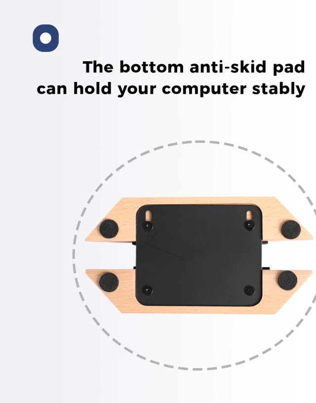 Alt view image 3 of 7 - Adjustable Vertical Laptop Stand, MacBook Holder Wood Stand, Wooden Laptop Stand, Vertical Laptop Holder for Desk, Width Adjustable Dock Fits All MacBook/Surface Pro