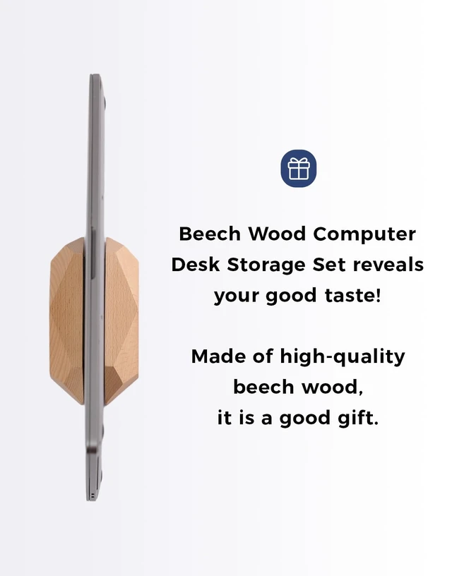 Alt view image 6 of 7 - Adjustable Vertical Laptop Stand, MacBook Holder Wood Stand, Wooden Laptop Stand, Vertical Laptop Holder for Desk, Width Adjustable Dock Fits All MacBook/Surface Pro