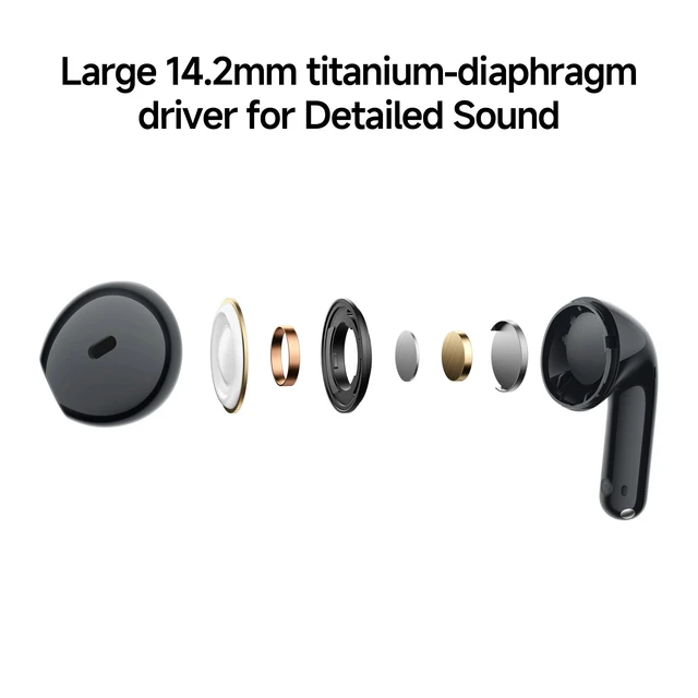 Alt view image 4 of 7 - Redmi Buds 8 Active, Wireless Earphones with Semi-in-Ear Design, 14.2mm Titanium Diaphragm Drivers, Bluetooth 5.4, 37H Long Battery Life, Dual Mic AI Noise Cancellation, Google Fast Pair, White