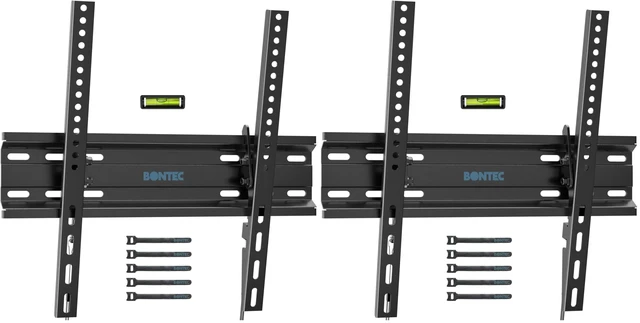 Main image of TV Wall Mount Tilting for 23-60 inch TVs, Low Profile Design, Max VESA 400x400mm, Holds up to 115lbs, TV Mount for LCD LED OLED Flat Screens, Fixed Ultra Slim Bracket Fits 16" Studs (Pack of 2)