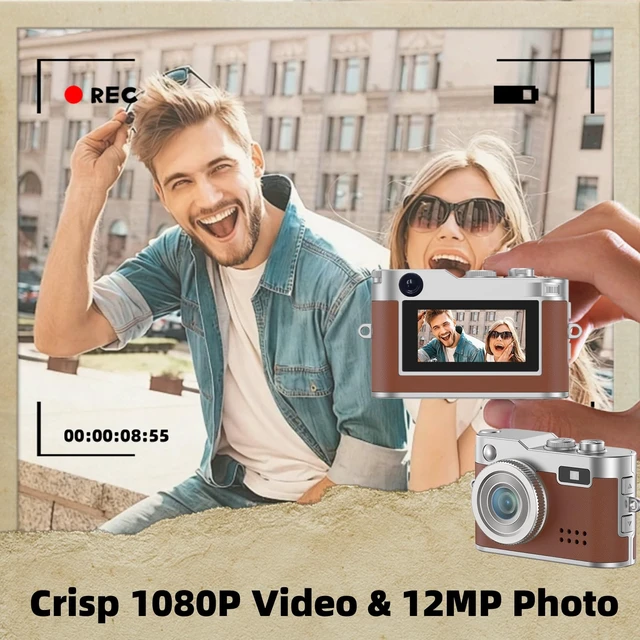 Alt view image 3 of 7 - Mini Keychain Camera, Unique Gifts 1080P video, retro, 32GB card, 0.96" screen, webcam, photo/audio, for birthday, teens, her, him