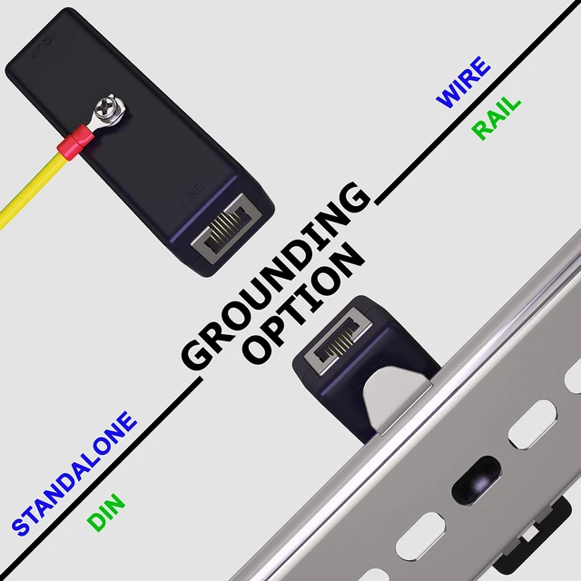 Alt view image 5 of 7 - Ethernet Surge Protector for Rack or DIN Rail Mount - PoE+ Gigabit TP309 (Pack of 4)