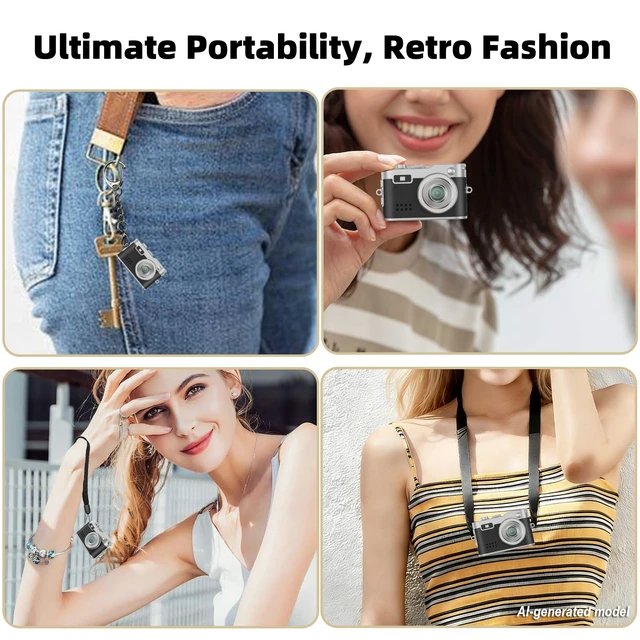Alt view image 5 of 7 - Mini Keychain Camera, Unique Gifts 1080P video, retro, 32GB card, 0.96" screen, webcam, photo/audio, for birthday, teens, her, him