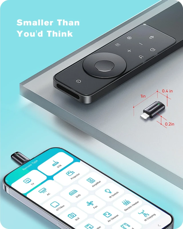 Alt view image 6 of 7 - IR Blaster Universal Remote Controller for Lightning iPhone IR Blaster for Lightning Iphone All in One Remote Controller for TV/AC/DVD for Samsung/Sony/Panasonic and More