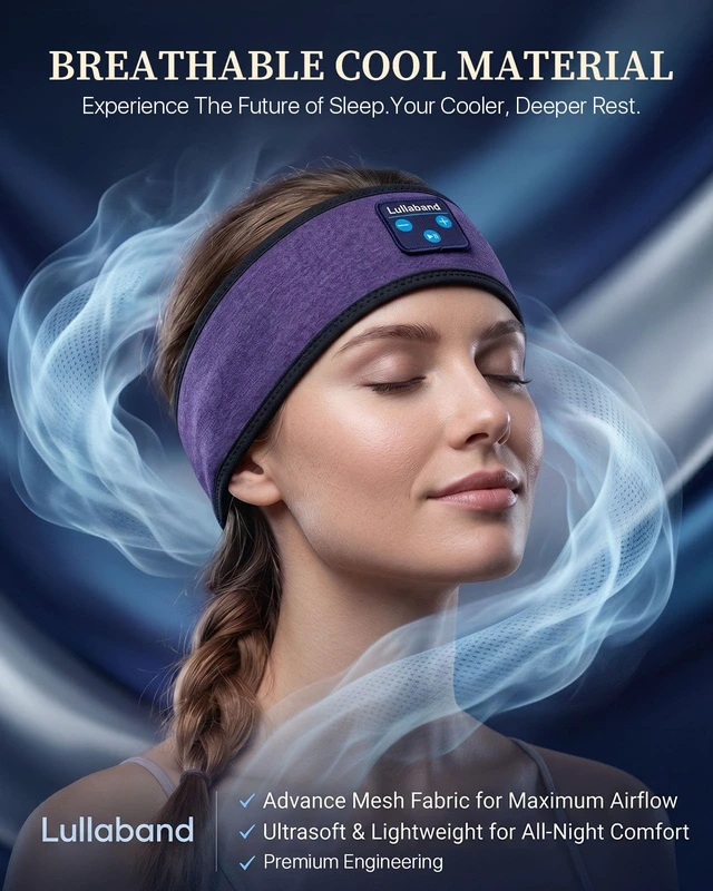 Alt view image 3 of 7 - Sleep Headphones Wireless Sleeping Headphones for Side Sleepers Bluetooth 5.4 Sleep Headband HD HiFi Stereo Speaker 12 Hours of Battery Life for Travel Workout Sports Meditation Yoga Gifts