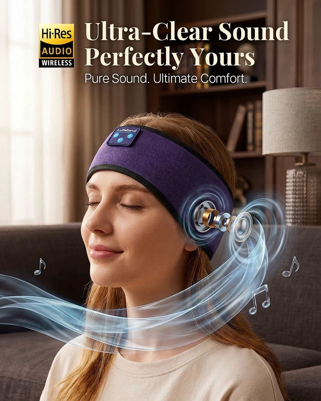 Alt view image 6 of 7 - Sleep Headphones Wireless Sleeping Headphones for Side Sleepers Bluetooth 5.4 Sleep Headband HD HiFi Stereo Speaker 12 Hours of Battery Life for Travel Workout Sports Meditation Yoga Gifts