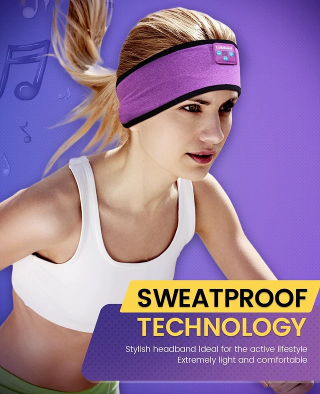 Alt view image 3 of 7 - Sleep Headphones,Wireless Headband,Side Sleepers,12 Hrs,Travel HD Stereo Sound,Bluetooth Headband,Soft Stretchy Band,Running,Yoga,Sleep Aid,Tech Gift,Gym,Meditation,Relaxation