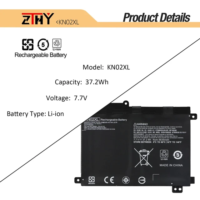 Alt view image 3 of 7 - 37.2Wh KN02XL Laptop Battery Replacement for HP Pavilion x360 11-AD 11M-AD 11m-ad0xx 11m-ad1xx 11m-ad113dx 11m-ad013dx 11-AD010CA 11-AD051NR 11-adxxxTU 916365-421 916365-541 916809-855 TPN-W124
