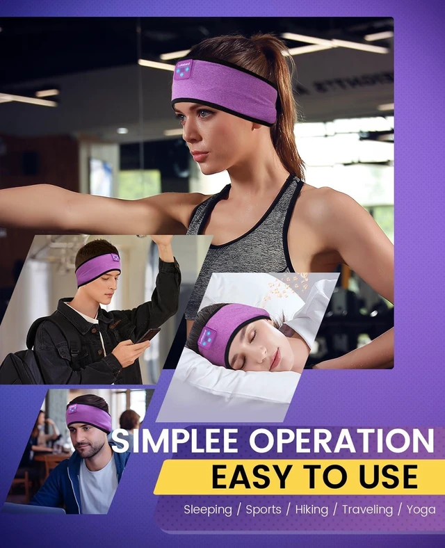 Alt view image 7 of 7 - Sleep Headphones,Wireless Headband,Side Sleepers,12 Hrs,Travel HD Stereo Sound,Bluetooth Headband,Soft Stretchy Band,Running,Yoga,Sleep Aid,Tech Gift,Gym,Meditation,Relaxation