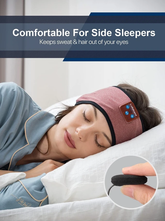 Alt view image 6 of 7 - Bluetooth Headband Headphones Sleep Headphones for Side Sleepers Wireless Bluetooth 5.4 Headband Headphones with HD Stereo Speakers for Running,Yoga,Workout,Ideal Gifts for Men,Women,Teens