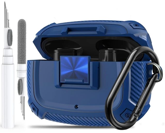 Main image of for Beats Studio Buds/Bud + Case Cover with Lock Clip 2021/2023, Rugged Shockproof Protective Hard Skin with Carabiner&Cleaner Pen Men Women for Beat Studio Buds/Bud Plus Earbuds - Blue