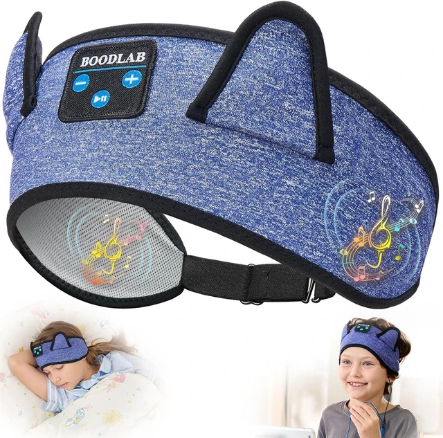 Main image of Kids 3-in-1 Headband Headphones-Wireless Bluetooth & Wired 3.5mm Jack, Ultra-Thin Speakers, Adjustable Fit for Toddlers, Safe Volume - Ideal for School/Travel/Sleep/Home, Gift for Boy& Girl