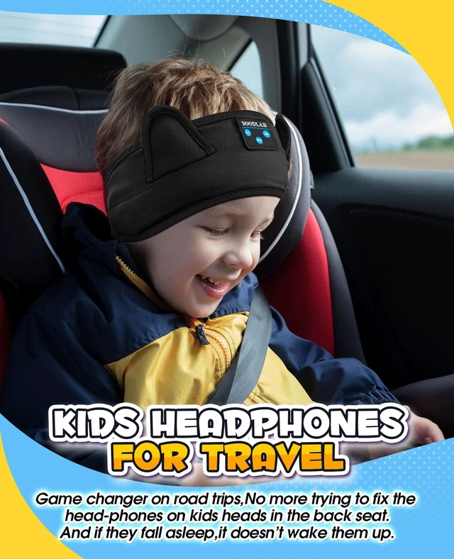Alt view image 2 of 7 - Kids Headphones Headband Toddler, Baby for ipad, Bluetooth Toddler Headphones with Wired Playback 3.5 MM Jack,Airplane Travel Essentials for Boys & Girls