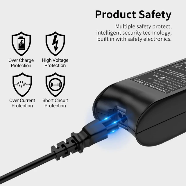 Alt view image 6 of 7 - 90W Laptop Charger Compatible with Dell Latitude D630 D830 5480 D820 D620 D610 D520 E4310 E4300 E5400 E5500 E5510 5591 Chromebook 11 3120 3180 3189 0J62H3 PA-10 PA-12 PA12 Power Supply Cord