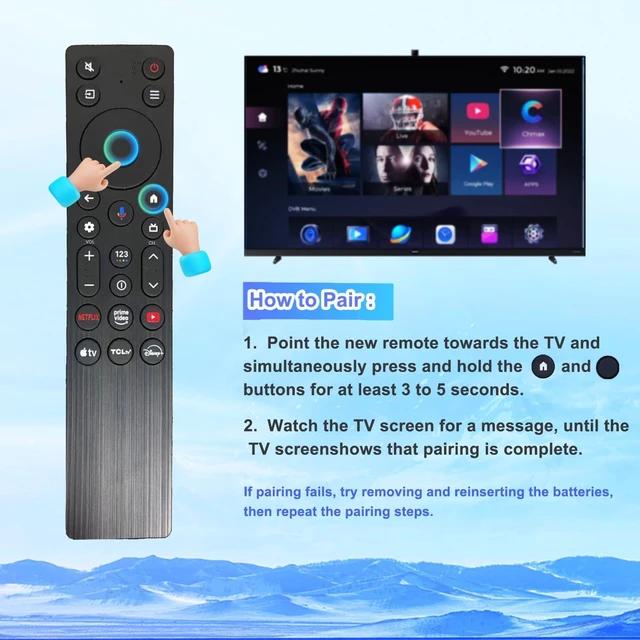 Alt view image 6 of 6 - RC923A FMB1 Voice Remote Control Replacement Compatible for TCL Smart TV QLED QLED Mini Google TV's, Series Q77K QM6KQM5K