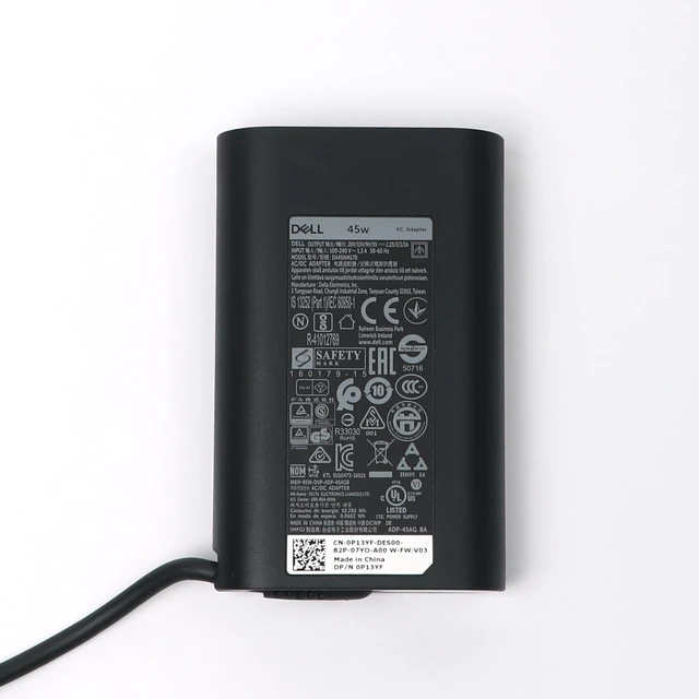 Alt view image 2 of 7 - Laptop Charger 45W USB Type C USB C AC Adapter,XPS 13 9300 9310 2 in 1 9315 2 in 1 AC Charger, Black, DA45NM170